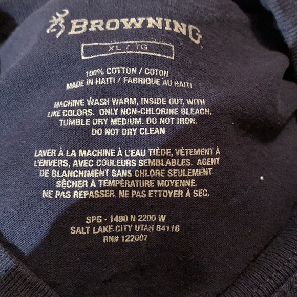 Browning tee shirt. Size XL - Picture 5 of 5